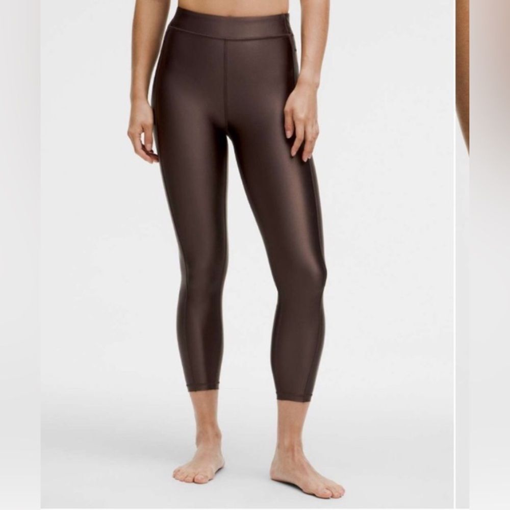 LULULEMON Satin Shine HR Leggings 25” Sz‎ 10 in Espresso Brown